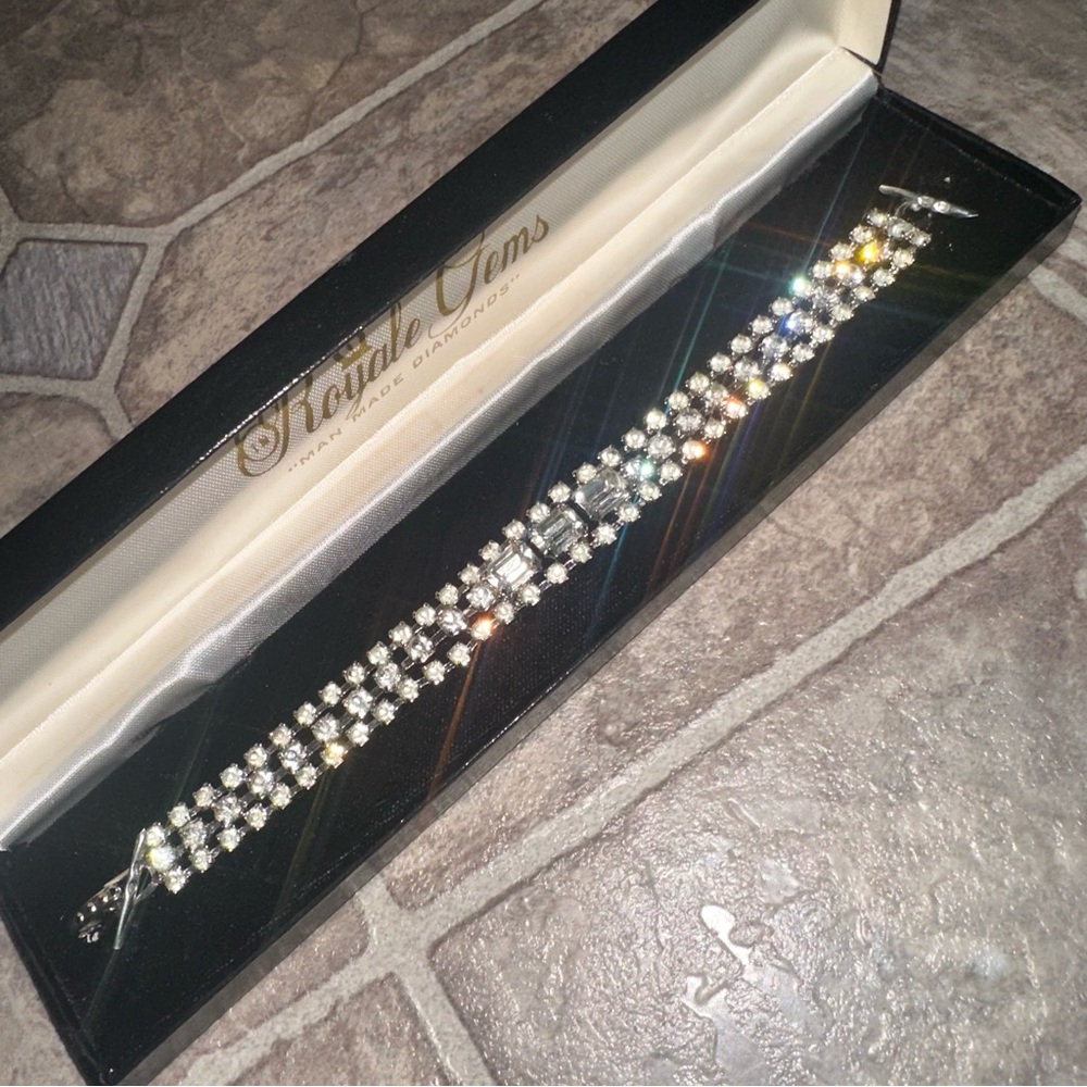 Vintage Royale Gems “Man Made Diamonds” Rhinestone Tennis Bracelet